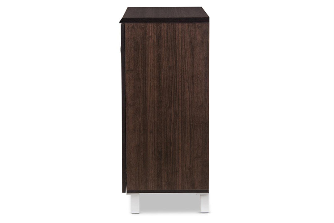 Baxton Studio Excel 35.1-inch High 2-Shelf Storage Cabinet Dark Brown - Diamond Home USA
