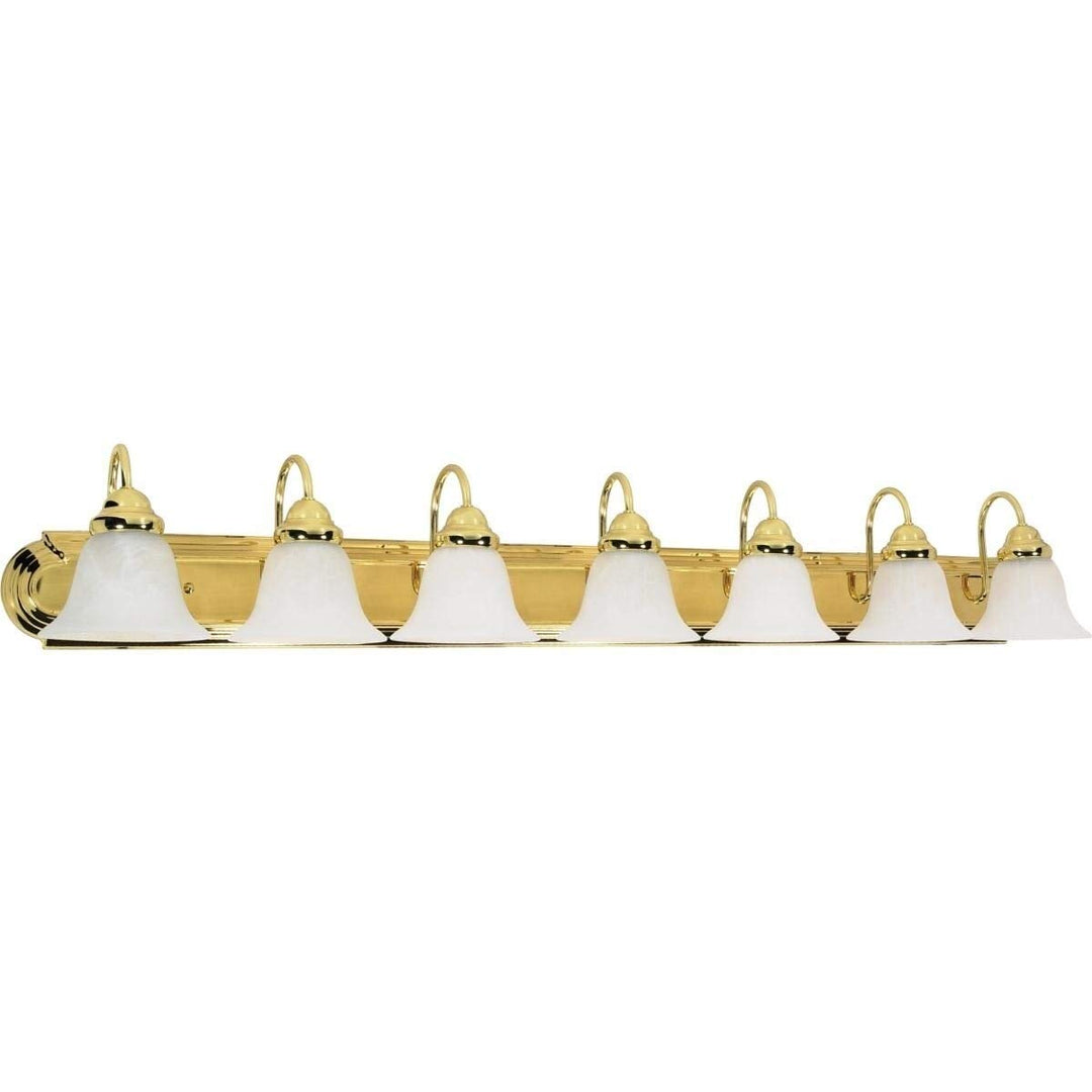 7 Light 48 in. Vanity Metallic Traditional Metal Brass Includes Hardware