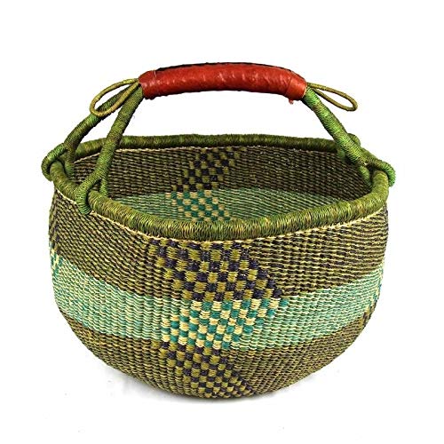 Handmade Large Market Basket Mixed Colors Brown Organic