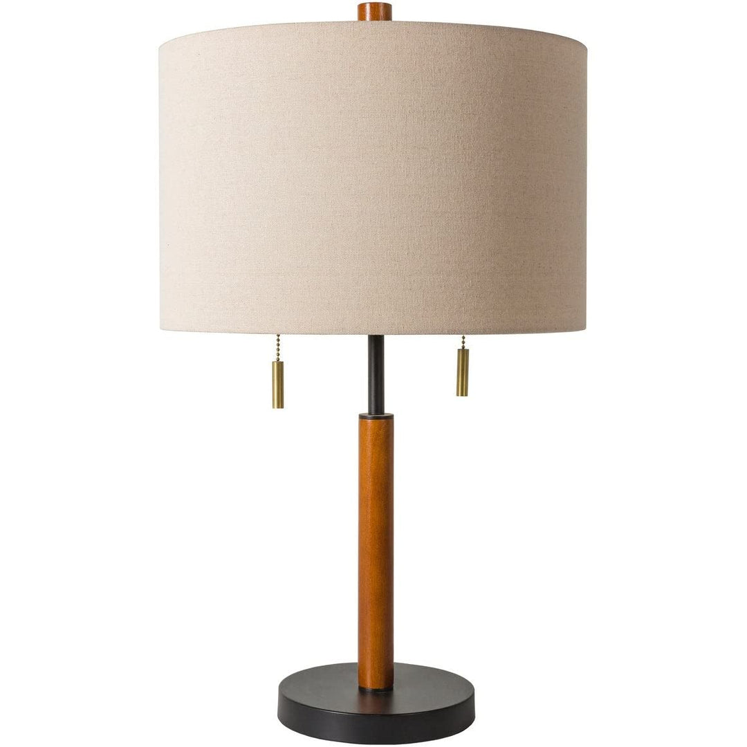 Wood Finish Table Lamp 23" h X 14" w 14" d Black Brown Modern Contemporary