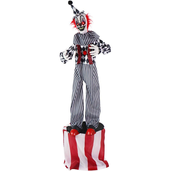 Haunted Hill Farm Animatronic Talking Clown on a Stage with Movement and
