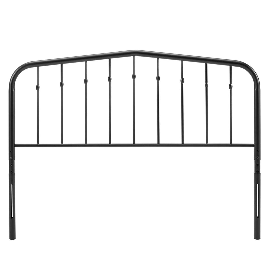 Modway Lennon Modern Farmhouse Metal Queen Headboard in Black - Diamond Home USA