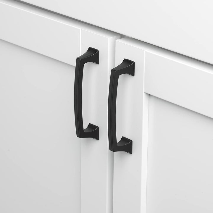 GlideRite Hardware 3-3/4" CC Deco Base Cabinet Pulls Matte Black - - Diamond Home USA