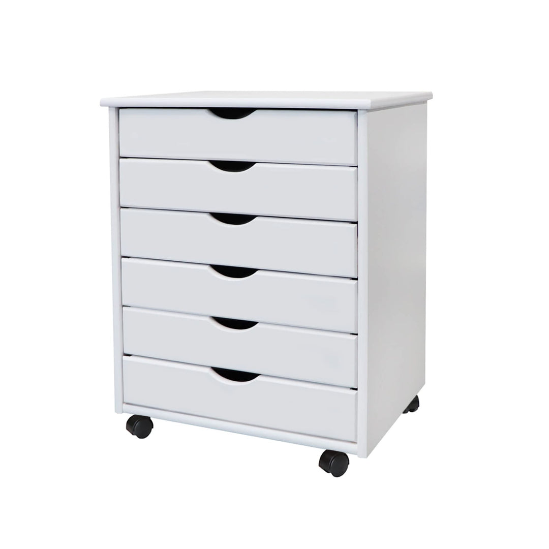 Adeptus Original Roll Cart Solid Wood 6 Drawer Extra Wide Drawers Roll Carts - Diamond Home USA