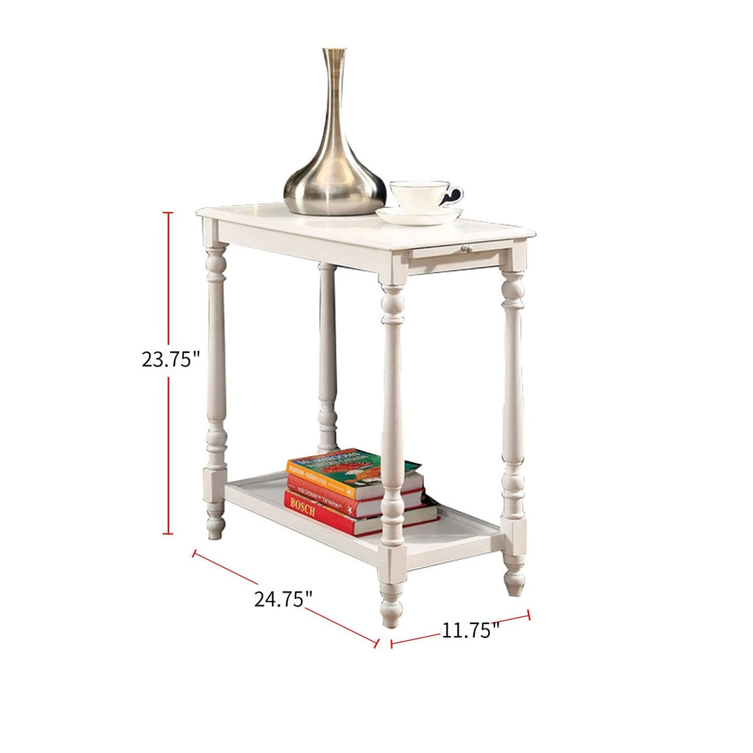 Transitional Style Side Table with Hidden Tray in White Traditional - Diamond Home USA