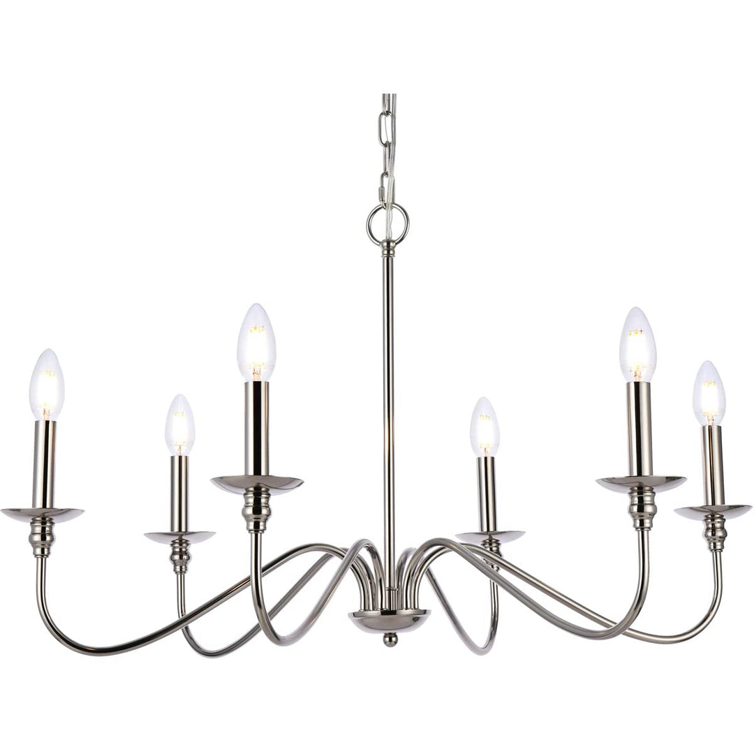 Elegant Furniture & Lighting Rohan Collection 6-Light Chandelier