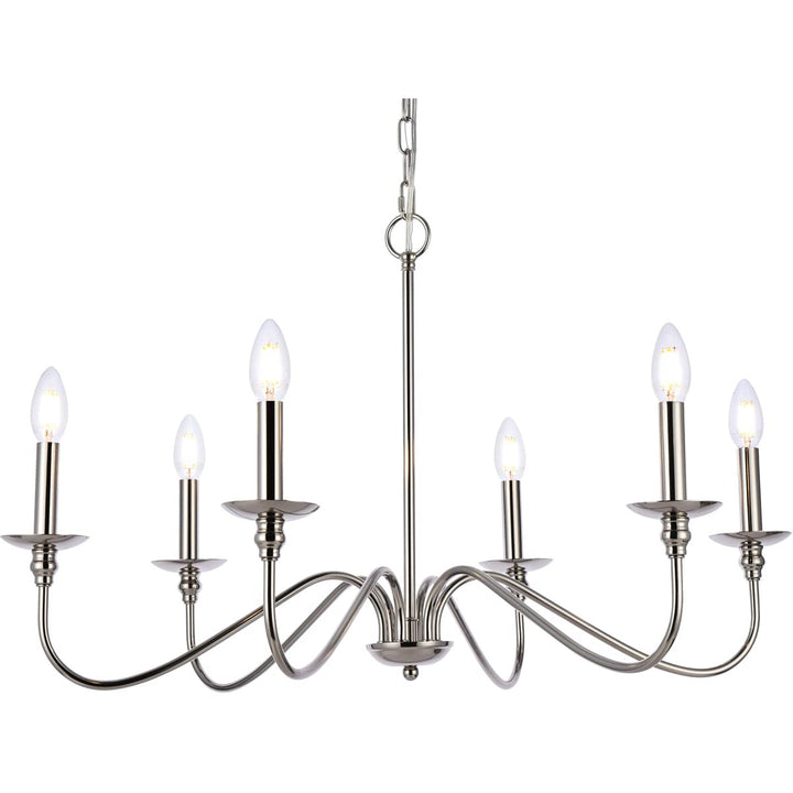 Elegant Furniture & Lighting Rohan Collection 6-Light Chandelier