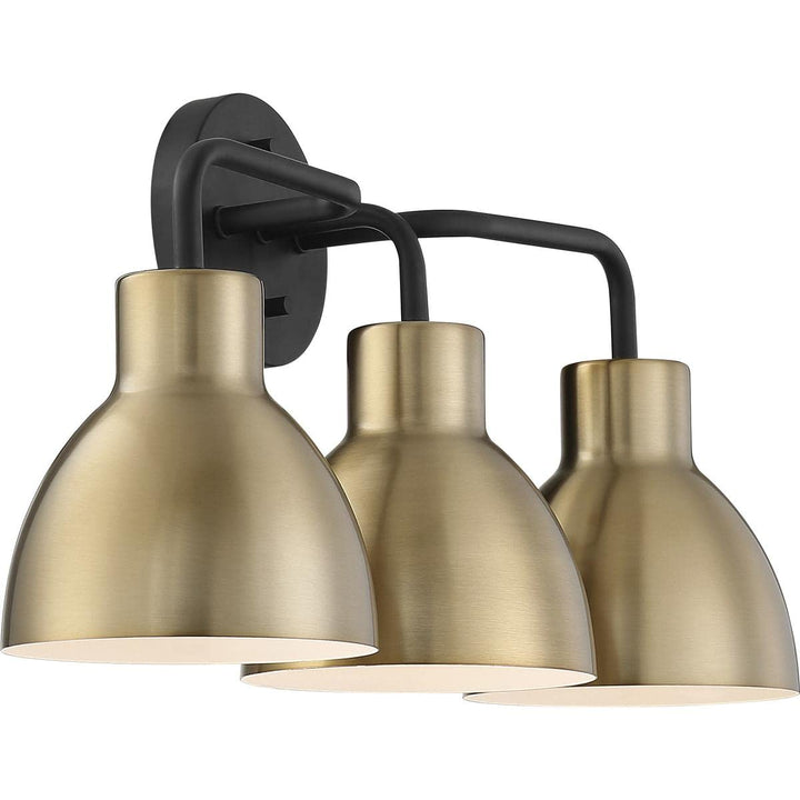 NUVO 60/6793 Sloan 3-Light ity Fixture Matte Black and Brass Finish 3 Lt. - Diamond Home USA