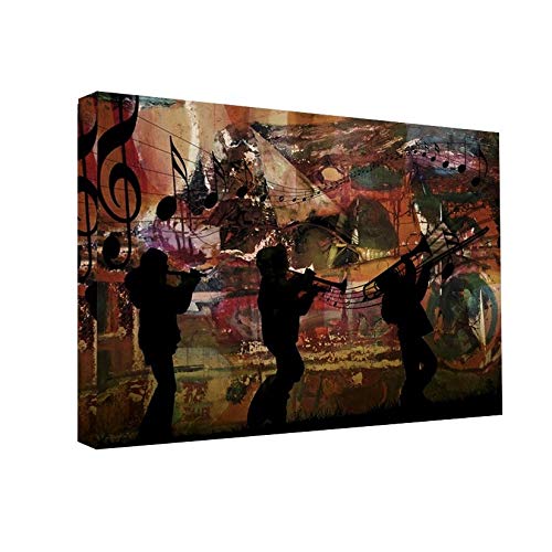 Jazz Trio' Oversized Canvas Wall Art Multi Color Modern Contemporary Rectangle - Diamond Home USA