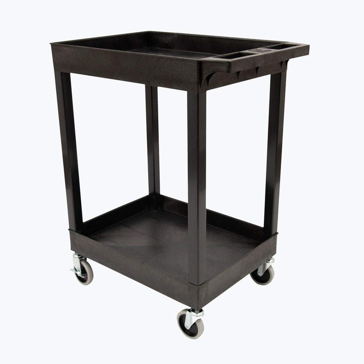 24" X 18" Plastic Utility Tub Cart- Two Shelf Black Scratch Resistant