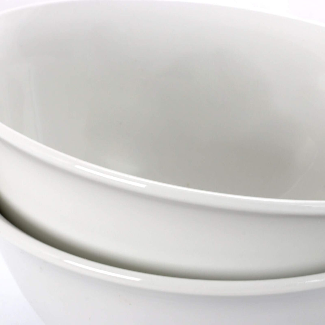 2 Piece 7.5 Inch Ceramic All-Purpose Round Bowl Set in White Solid Traditional - Diamond Home USA
