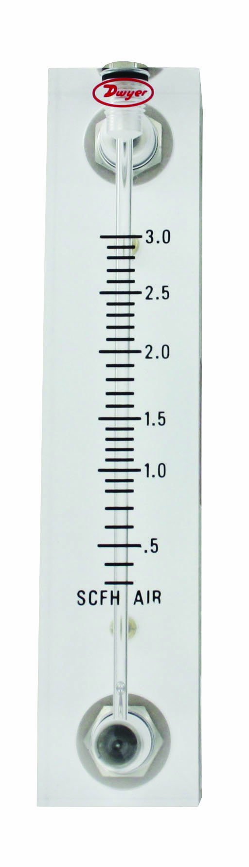 Dwyer® Visi-Float® Flowmeter VFB-50 Acrylic Block 3% FS Acc 3-3 SCFH air