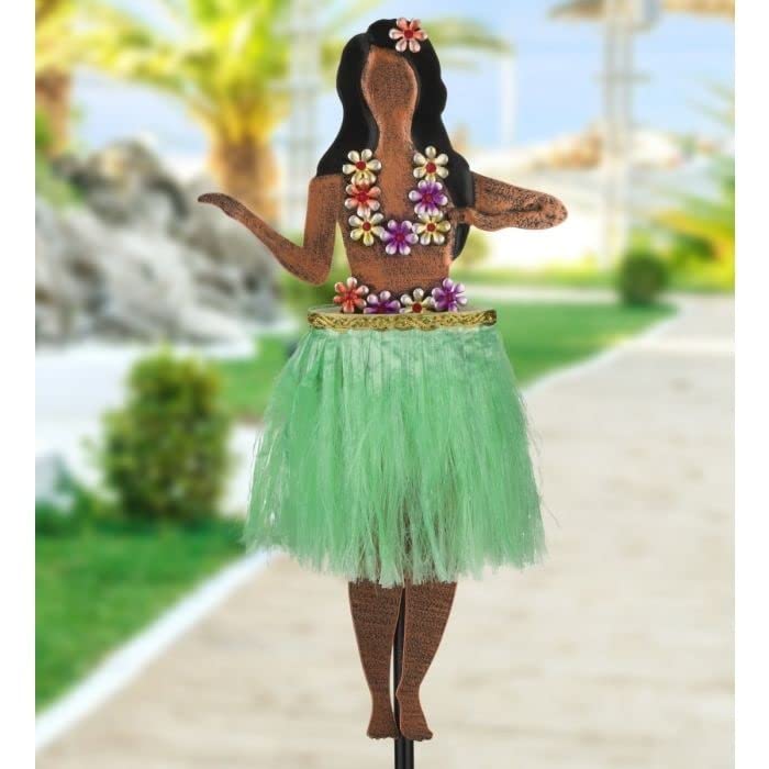 Hula Girl Solar Motion Stake Multi Color Metal - Diamond Home USA