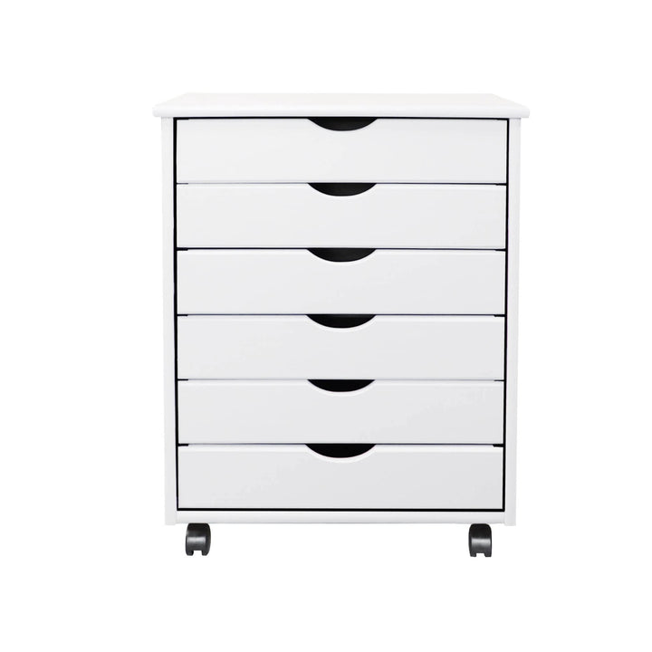 Adeptus Original Roll Cart Solid Wood 6 Drawer Extra Wide Drawers Roll Carts