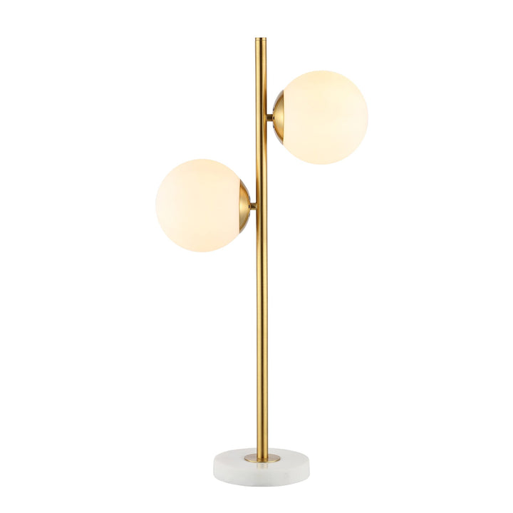 28" 2-Light Coastal Vintage Iron Led Table Lamp Brass Gold/White Gold Modern - Diamond Home USA