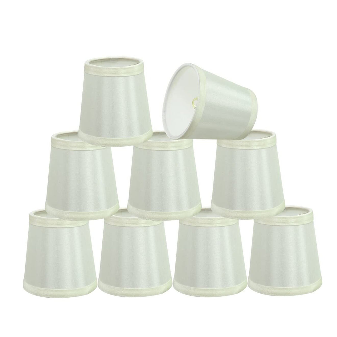 Hardback Empire Chandelier Clip-on Lamp Shade (9 Pack) Off White (3" X 4")