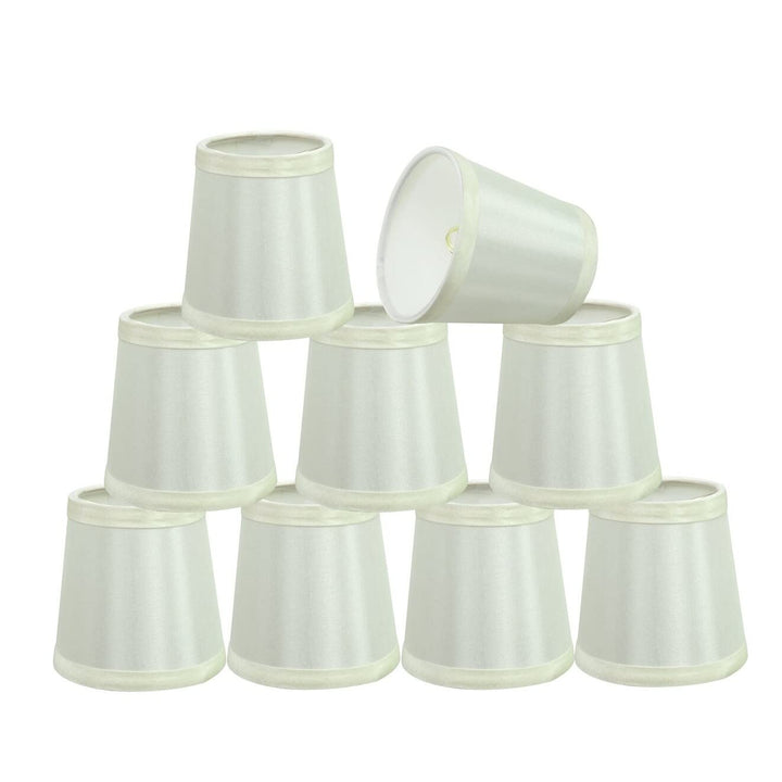 Hardback Empire Chandelier Clip-on Lamp Shade (9 Pack) Off White (3" X 4")