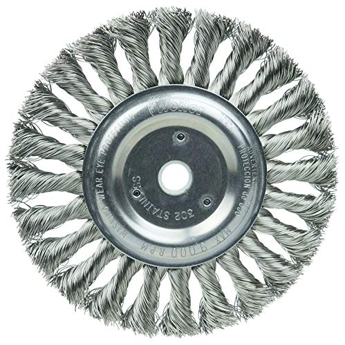 Weiler 08345 6" Standard Twist Knot Wire Wheel .016" Stainless Steel Fill - Diamond Home USA