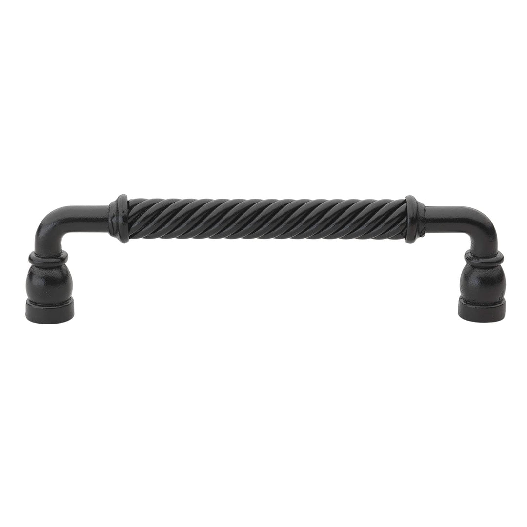 6.25 in. Center Twisted Steel Pull Cabinet Handle (Pack of 10) Black Rustic