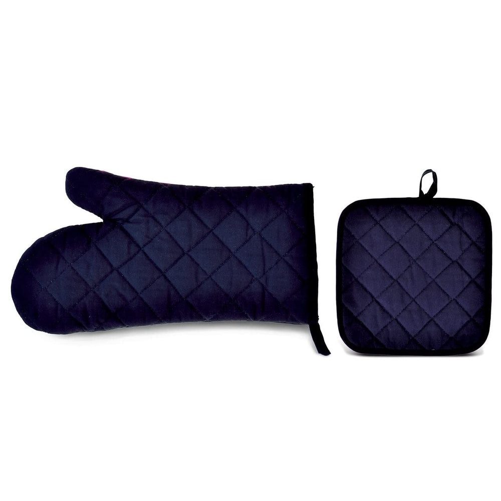 Puzzled San Francisco Skyline Pink Kitchen Oven Mitt Pot Holder Set Famous Sites - Diamond Home USA