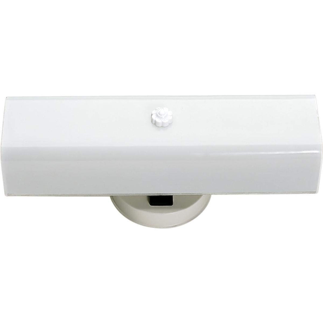 2 Light 14 in. Vanity with Outlet White Traditional Metal Includes Hardware