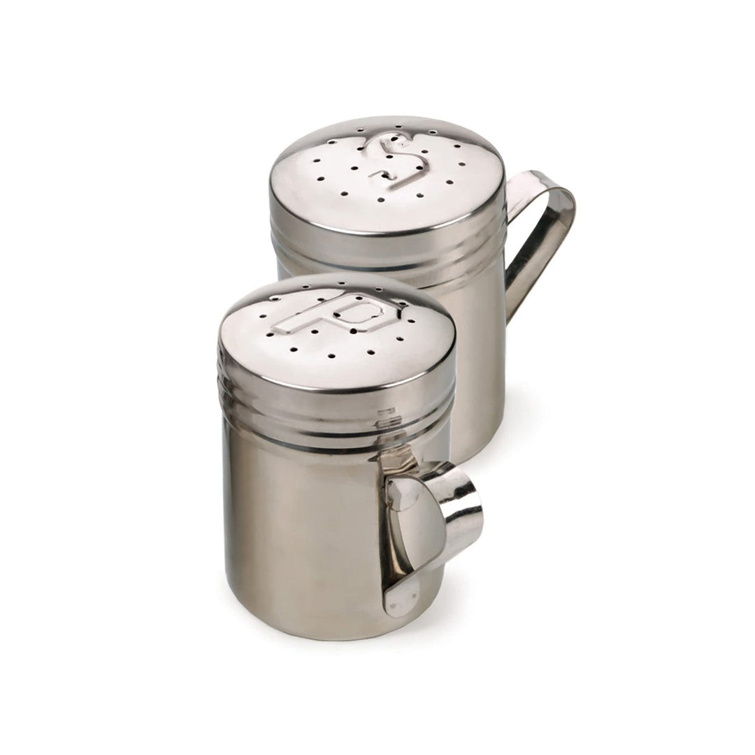 Stovetop Salt Pepper Set Grey Stainless Steel 2 Piece - Diamond Home USA