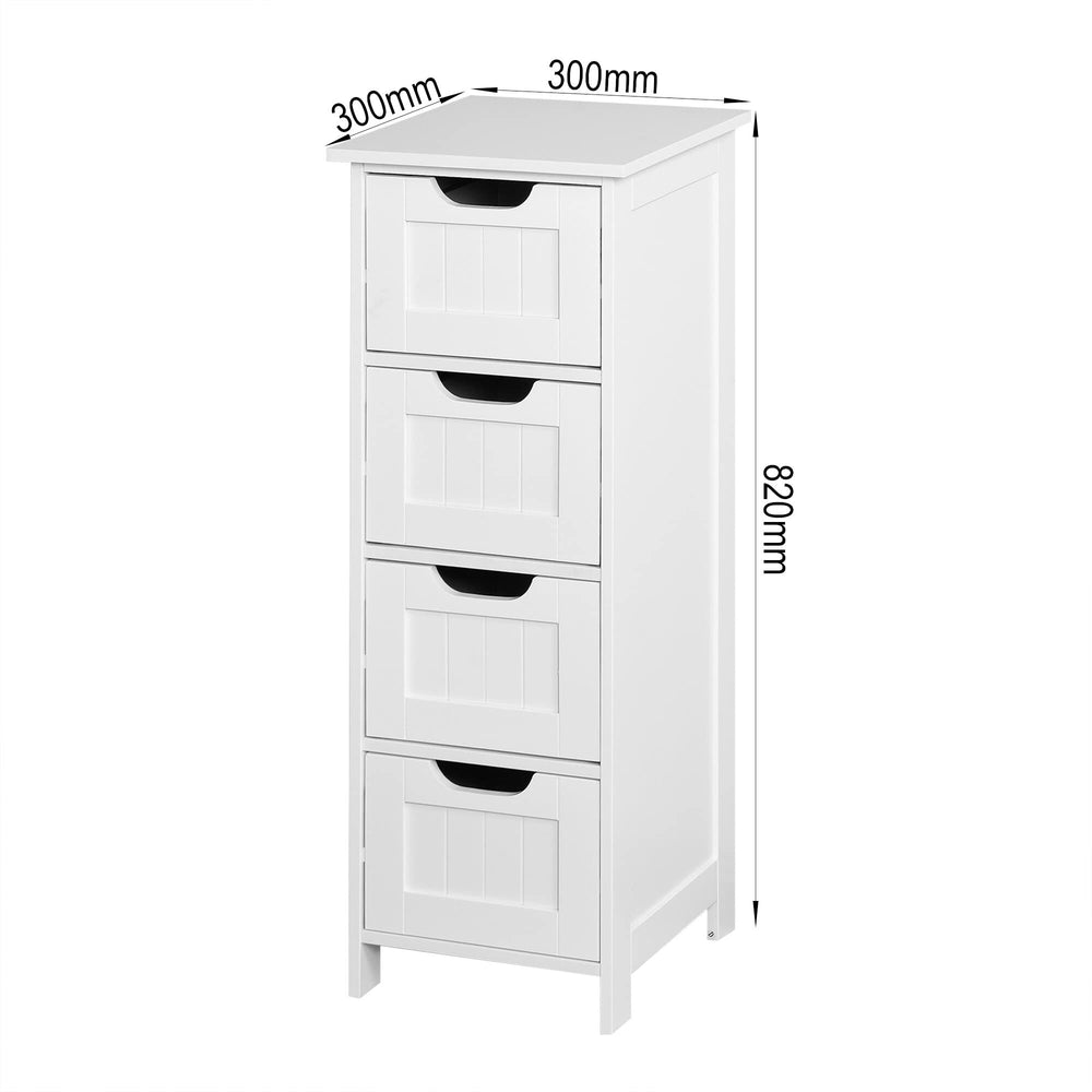 White Bathroom Storage Cabinet Freestanding with Drawers Traditional MDF - Diamond Home USA