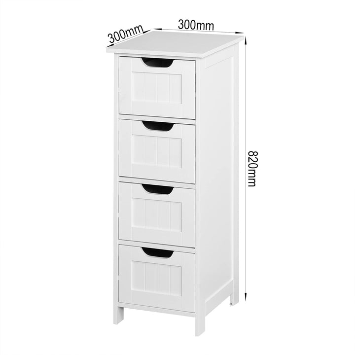 White Bathroom Storage Cabinet Freestanding with Drawers Traditional MDF - Diamond Home USA