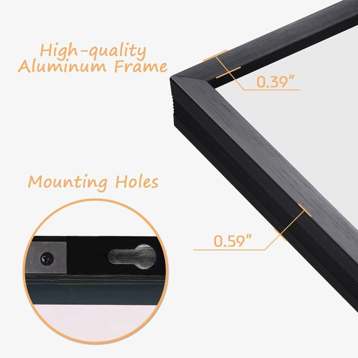 Full Length Mirror Standing Black 65''x22' Silver - Diamond Home USA