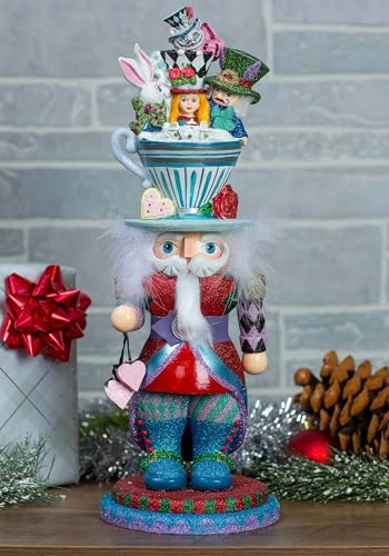 18-Inch Hollywood Alice Teacup Hat Nutcracker - Diamond Home USA