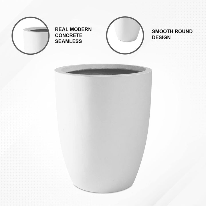 PLANTARA Round Concrete/Fiberglass Indoor & Outdoor Lightweight Decorative Plant - Diamond Home USA