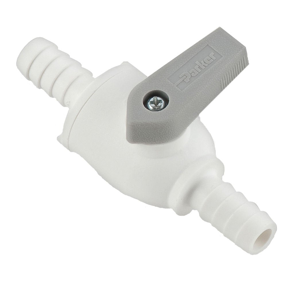 Parker PBPP6VUC6 Ball Valve Barb to Barb Polypropylene Barb Union 3/8"