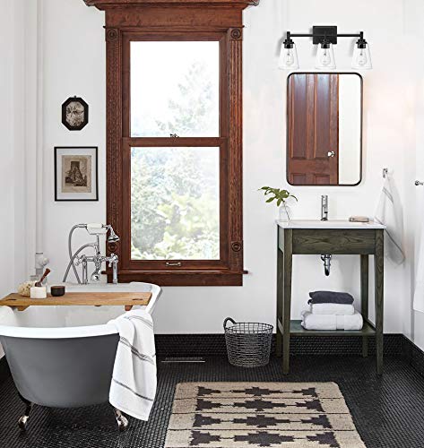Eurus Home 3-Light Bathroom Vanity Light Fixture Matte Black Wall Sconce with . - Diamond Home USA