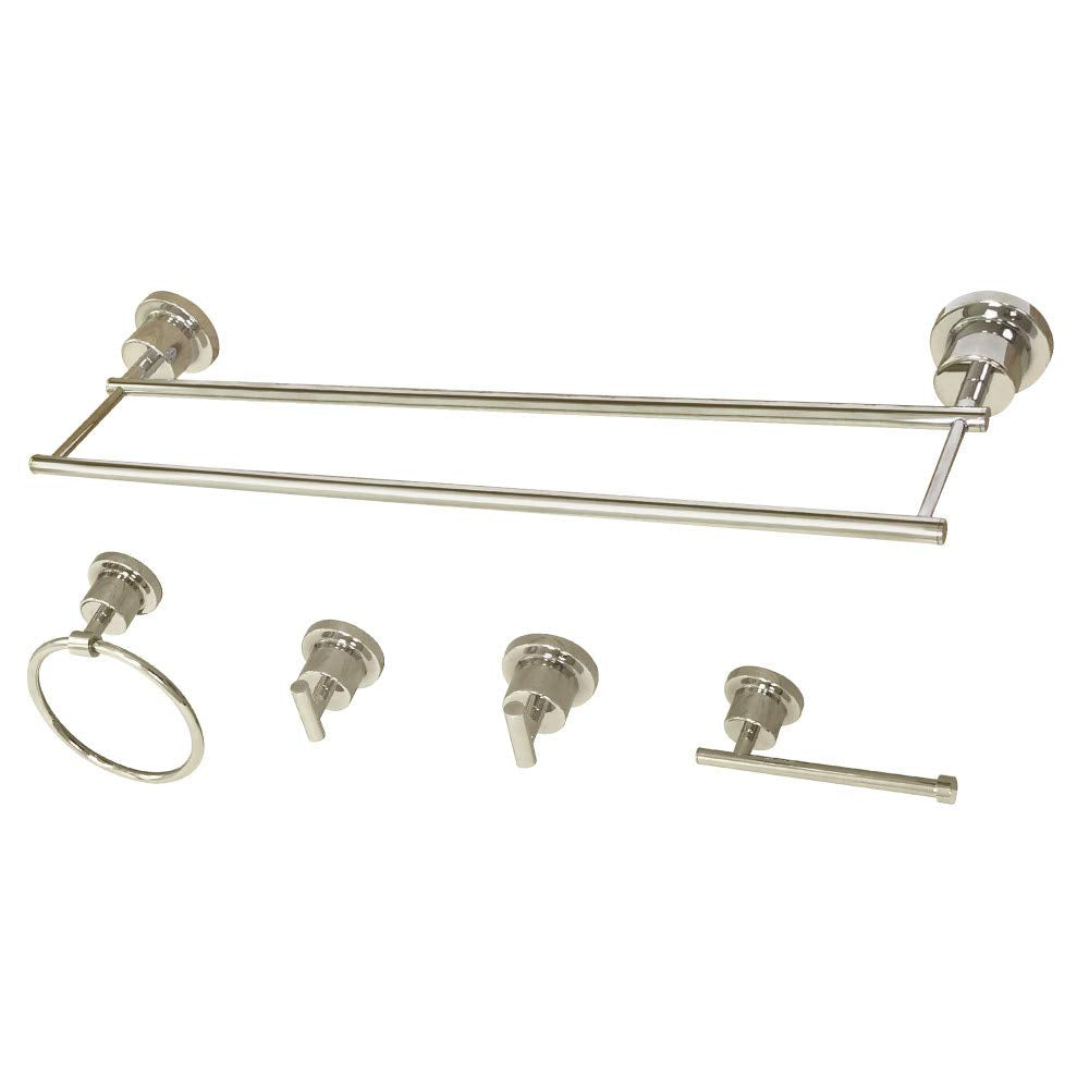 Kingston Brass BAH8213478PN Concord 5-Piece Bathroom Accessory Sets Polished Polished Nickel