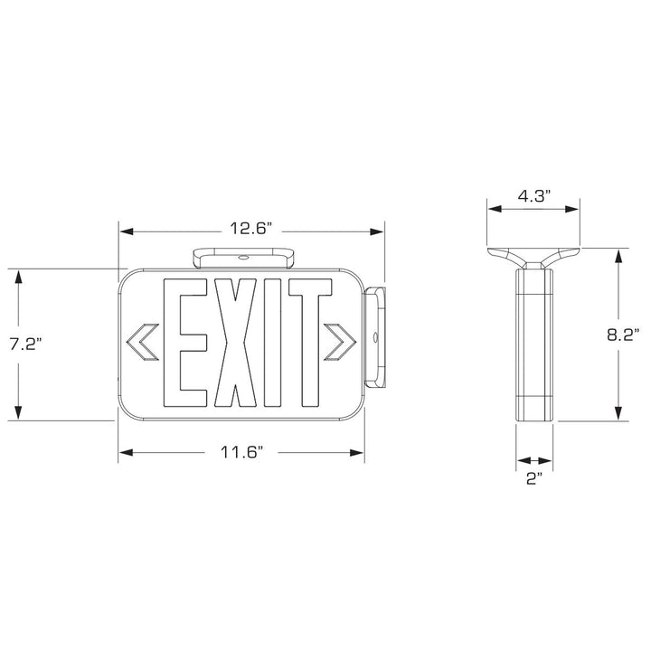 Compass 1 CERRC Hubbell Lighting LED Emergency Exit Sign with Remote Capacity - Diamond Home USA