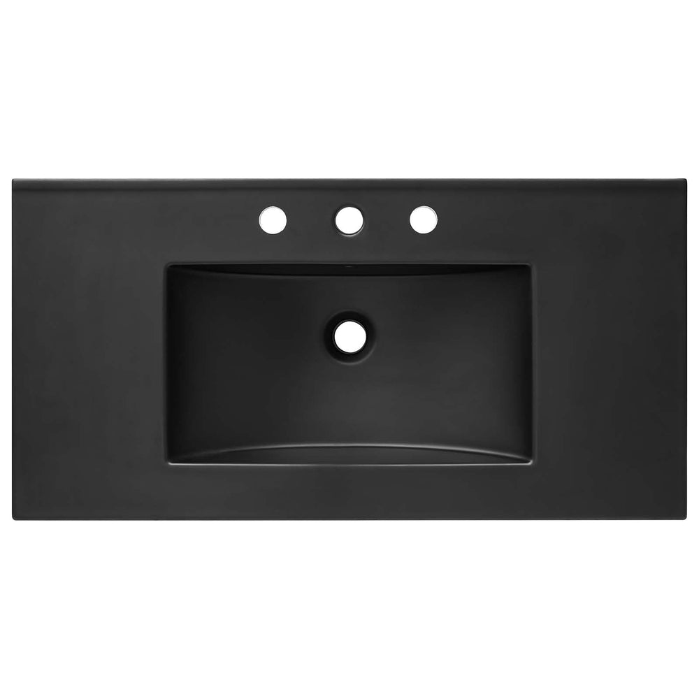 Modway Cayman 36" Bathroom Sink in Black - Diamond Home USA