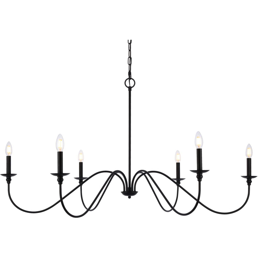 Elegant Furniture & Lighting Rohan Collection 6-Light Chandelier