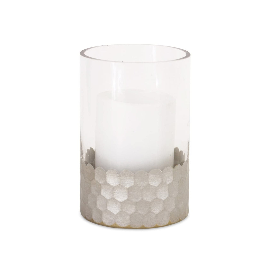 Candle Holder (Set of 2) 4" dx6 h Glass Multi Color
