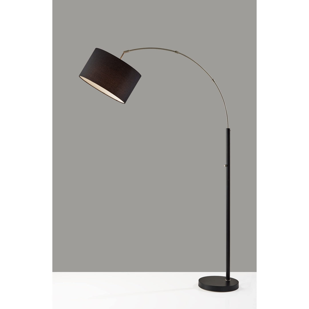 Adesso Preston Arc Lamp Black & Brushed Steel Nickel - Diamond Home USA