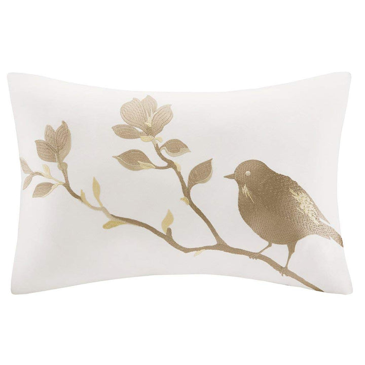 9 Piece Beige Cream Flower Comforter Queen Set Floral Theme Bedding Boho Chic - Diamond Home USA