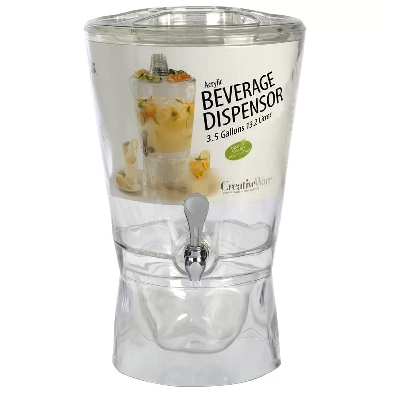 Beverage Dispenser 3.5 Gallon Clear Acrylic