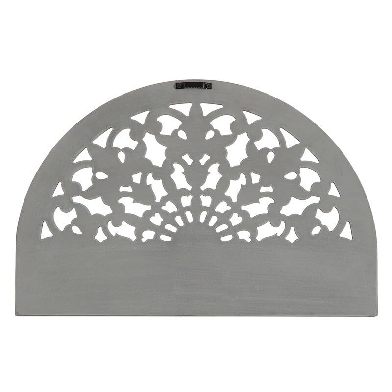 Round Decorative Grey Carved 24-in Wall Hanging 24in X 16in 5in MDF - Diamond Home USA