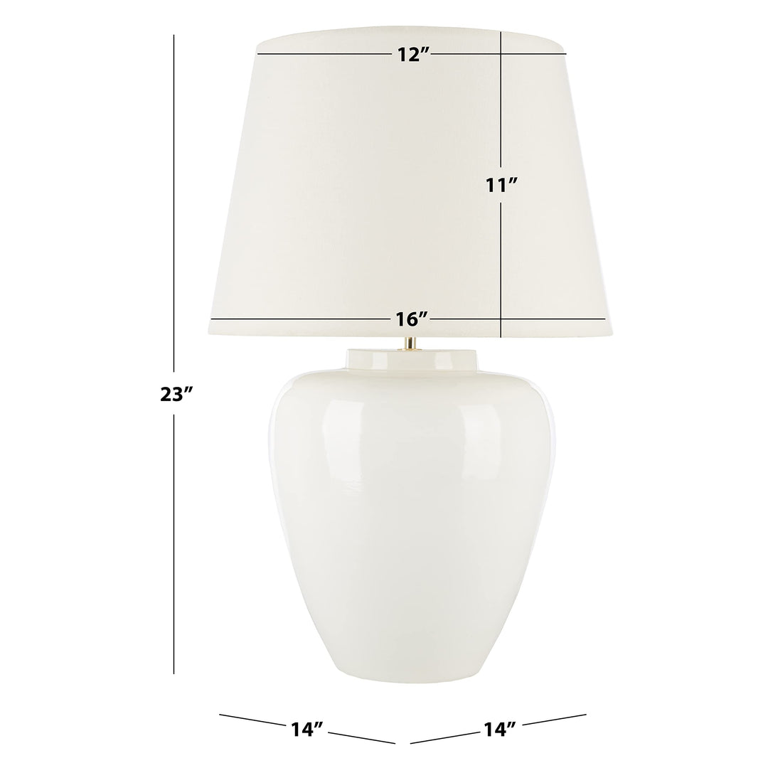 Lighting 24-inch Table Lamp 14 in. W X D 23 H Beige Modern Contemporary White - Diamond Home USA