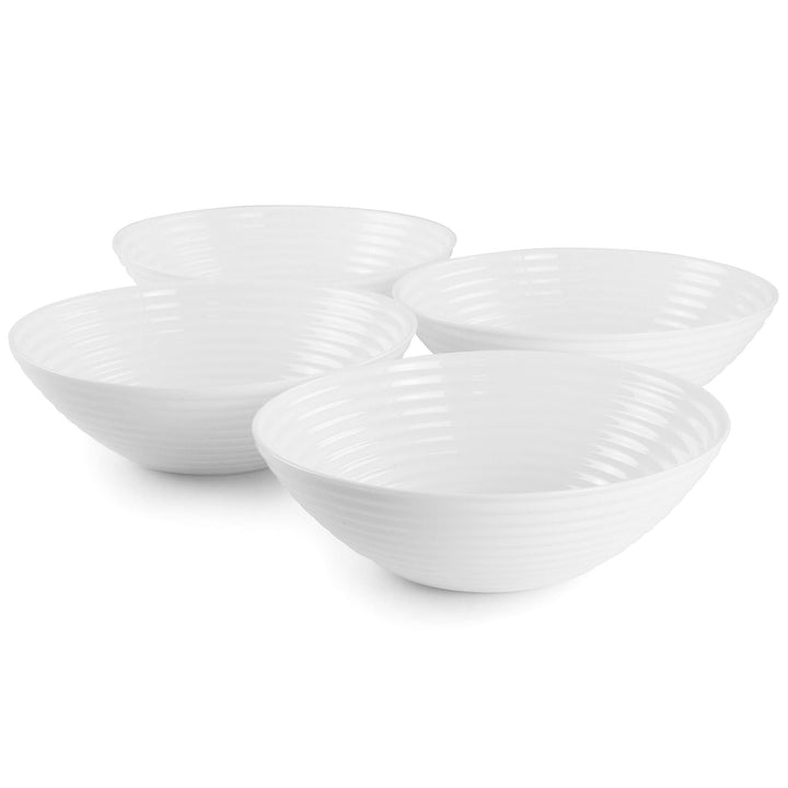 Ultra Patio 4 Piece Tempered Opal Glass Cereal Bowl Set White 7 In Solid - Diamond Home USA