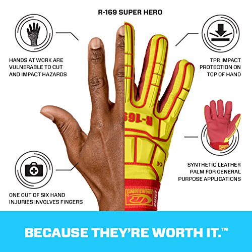 Impact Gloves L Synthetic Leather PR - Diamond Home USA