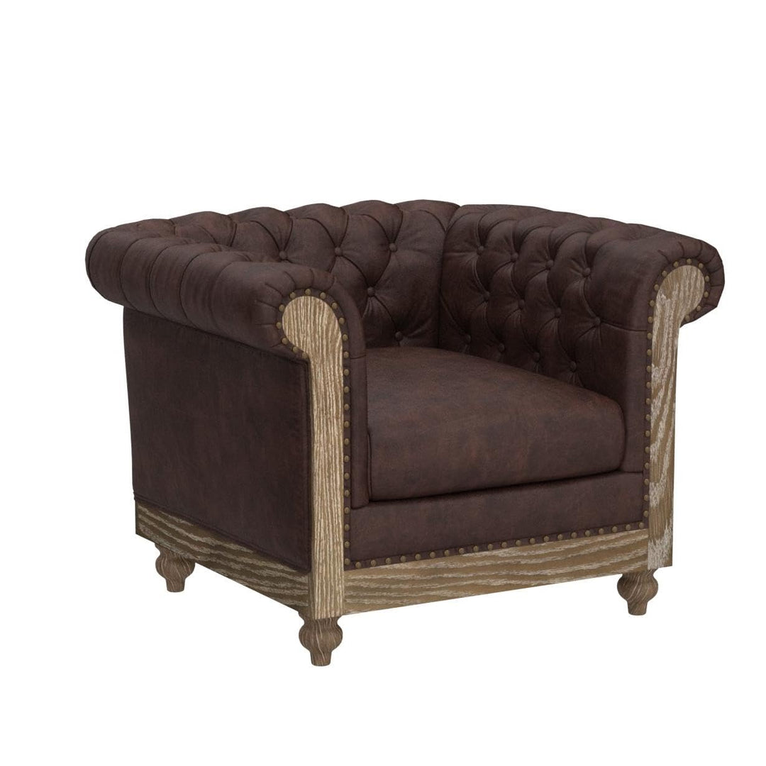 Christopher Knight Home Castalia Club Chair Dark Brown + Natural 33.5D x 39W x - Diamond Home USA