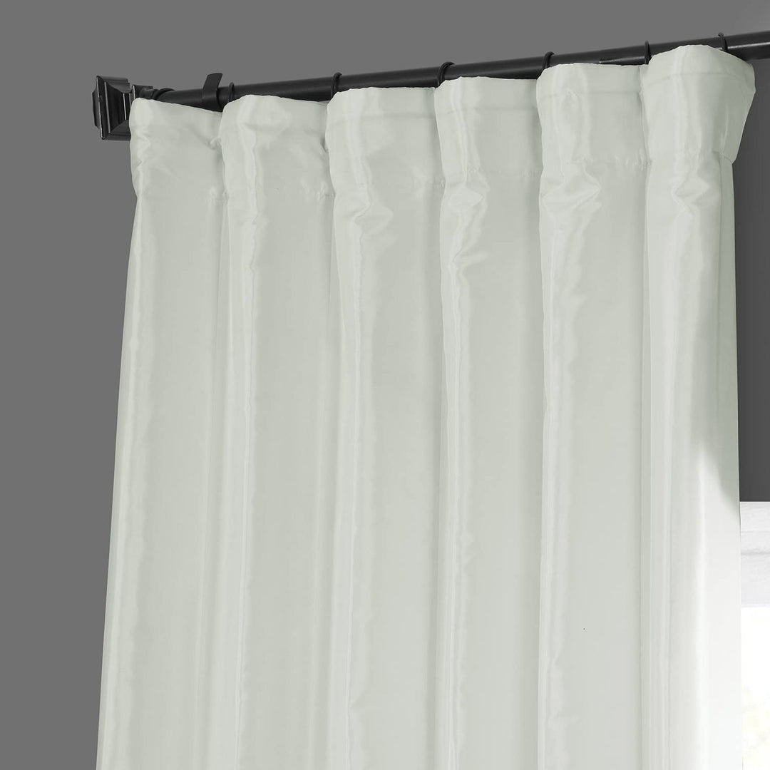 Exclusive Fabric Faux Silk Taffeta Solid Blackout Curtain (1 Panel)