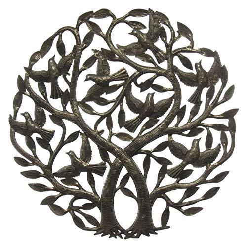 Metal Double Tree of Life Decor Hanging Spiritual Art Interwined Trees