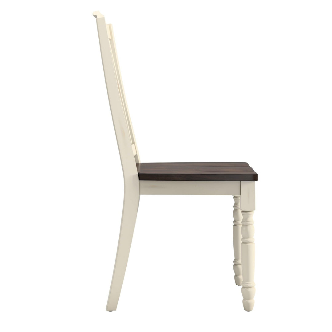 Inspire Q Mackenzie Country tyle Two-tone Dining Chairs (et of 2) by Classic Slat Back Antique White - Diamond Home USA