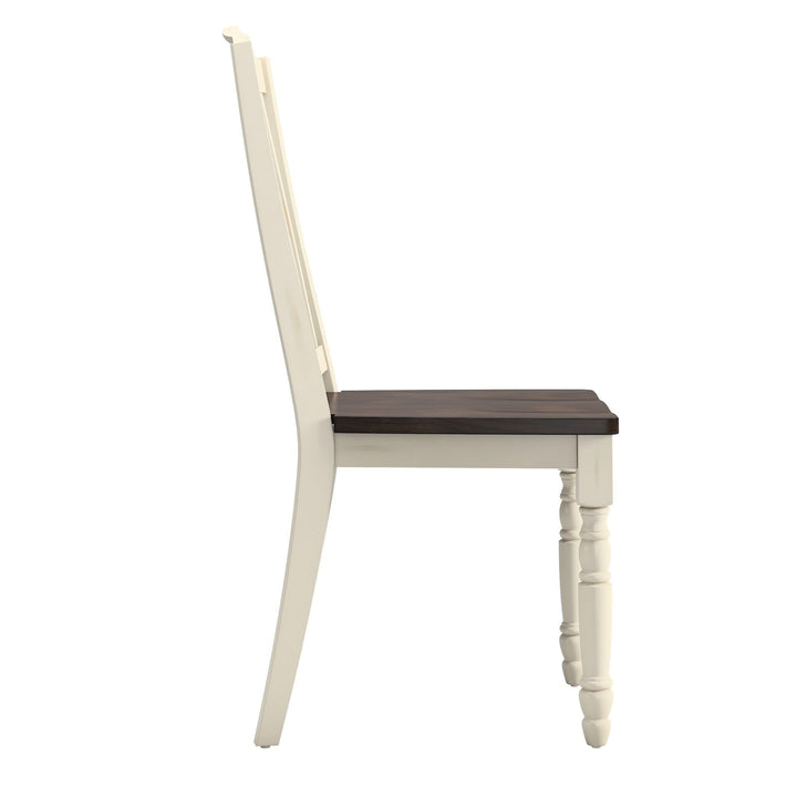 Inspire Q Mackenzie Country tyle Two-tone Dining Chairs (et of 2) by Classic Slat Back Antique White - Diamond Home USA